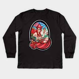 Pirate Lady Kids Long Sleeve T-Shirt